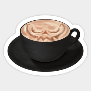 Halloween Cappuccino Art, jack o'lantern face Sticker